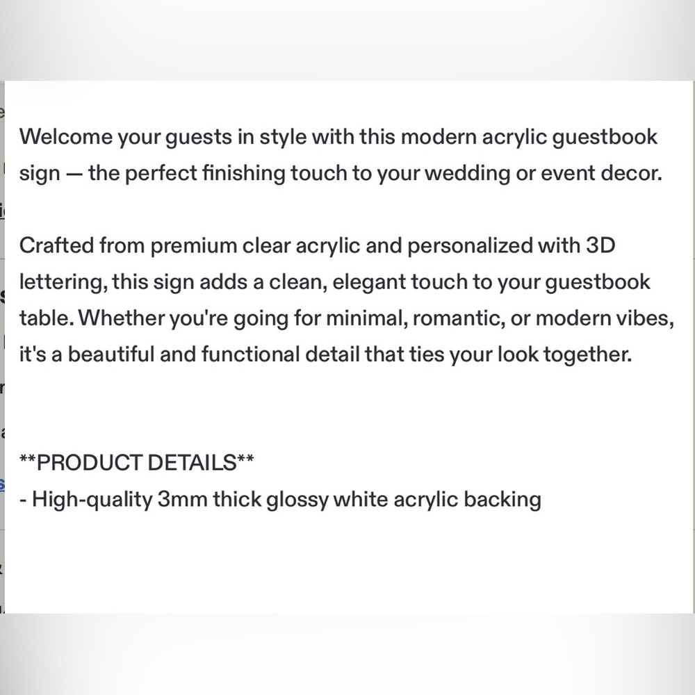 GUESTBOOK SIGN - Picture 5 of 5